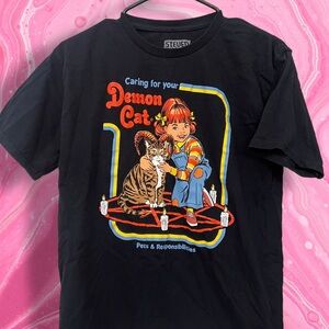 Stevie Rhodes Demon Cat Graphic Tee Black XS‎